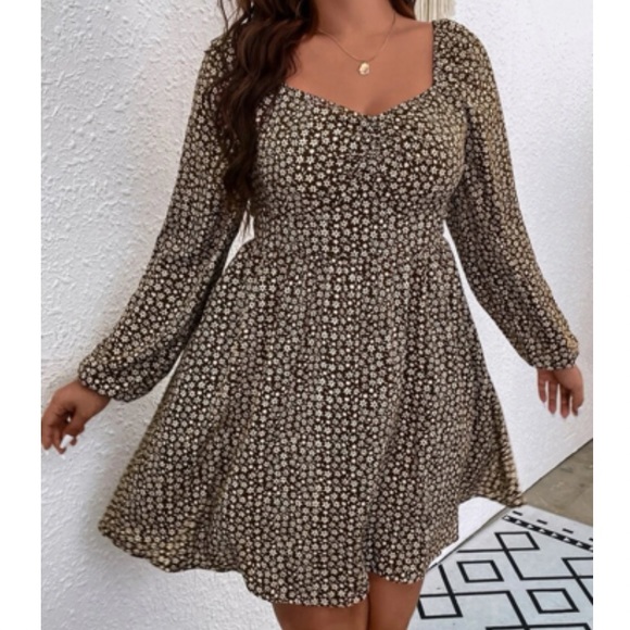 Plus Size Fit-and-Flare Sweetheart Mini Dress main image 1